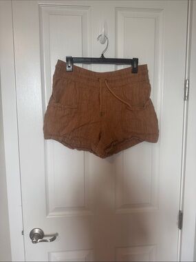 High-Waist Women's Brown Drawstring Lounge Shorts